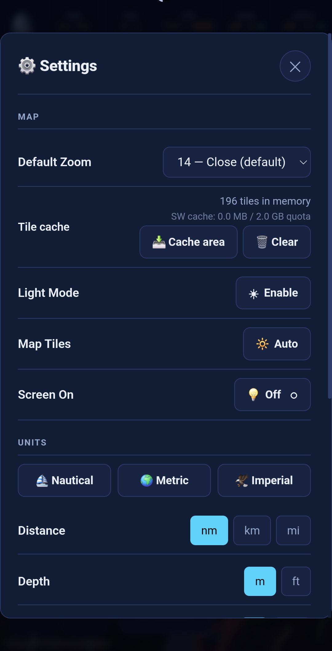 Offline Settings
